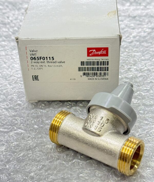 Danfoss VMT Valve PN 10, DN 15, 1.50 m³/h, External Thread, 065F0115