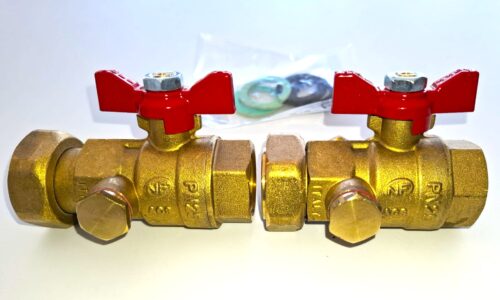 F19518 - Pair of Ball Valves Straight with Pressure Port - Altecnic