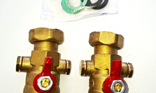 F19518 - Pair of Ball Valves Straight with Pressure Port - Altecnic