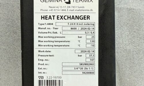 94200800 - T-24-H 8 3/4" Heat Exchanger with Insulation - Redan for Heating and HIU Systems