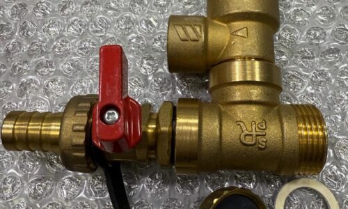 Safety drain valve and tee for Danfoss VVX-I-FI and VVX-B units