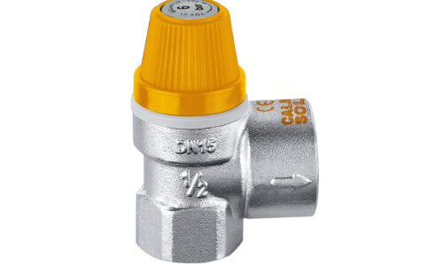 Caleffi solar safety relief valve 6 bar 1/2 inch x 3/4 inch for heating systems