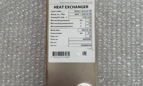 XB 06U-1 40HP plate heat exchanger with G3/4″ connections, designed for efficient heat transfer in Danfoss HIU and heating systems