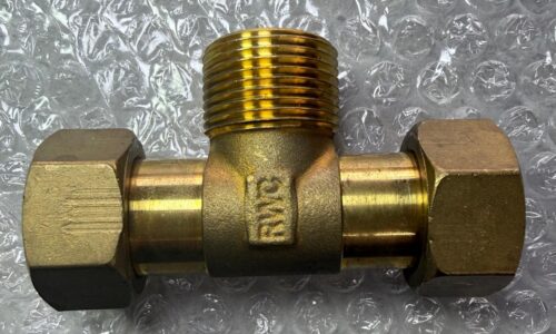 RWC Rapid brass tee union fitting F x F x M for heating and HIU systems