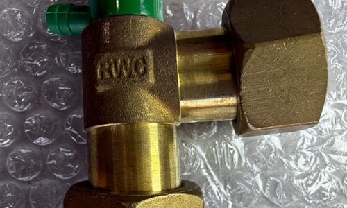 RWC Rapid brass drain-off tee union fitting F x F with green drain valve for heating and HIU systems